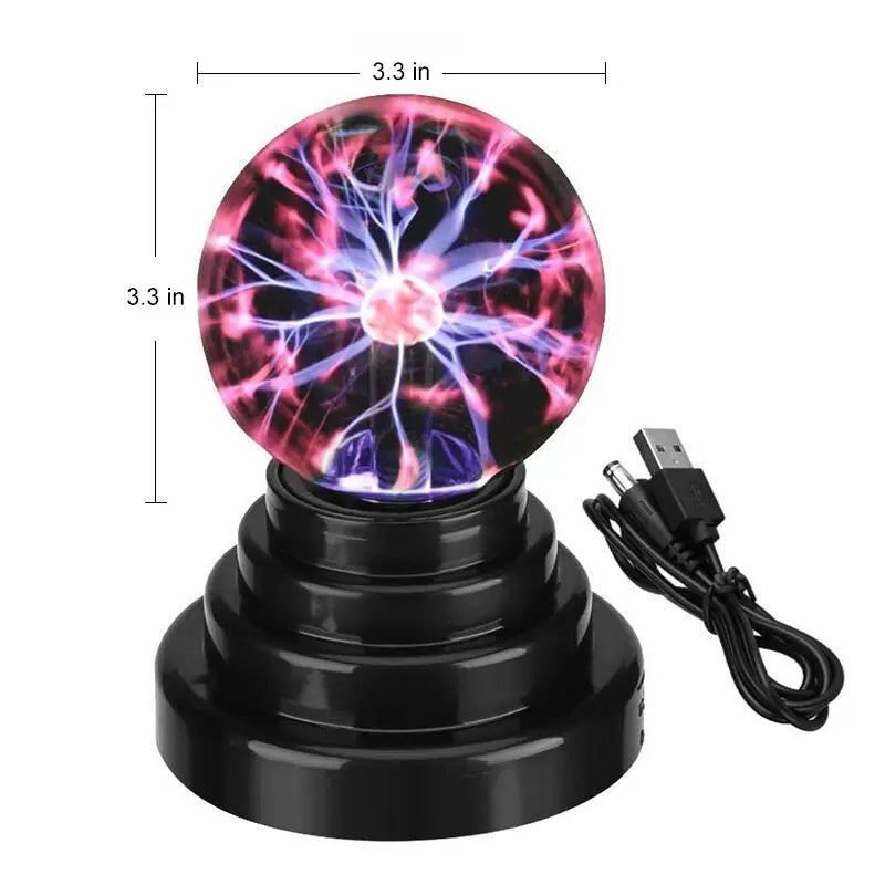 3inch Novelty Magic Glass Plasma Ball Light USB Plug-in Only Touch Magic Glass Plasma Lamp For Kids Birthday Gift Home Decor