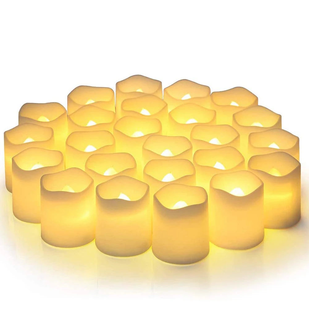 24Pcs/Set Flameless LED Candle Creative wishing Led Tea Light Warm White Flameless Candle Decor Candle Light