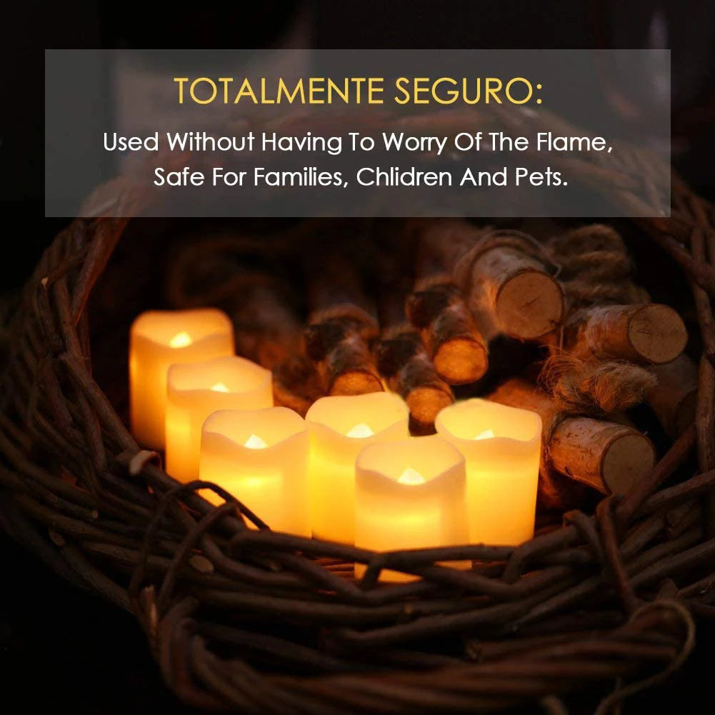 24Pcs/Set Flameless LED Candle Creative wishing Led Tea Light Warm White Flameless Candle Decor Candle Light